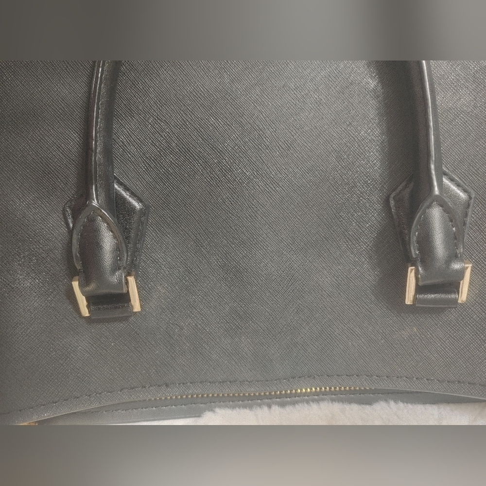 Michael Kors Hope Large Saffiano Leather Satchel Messenger Bag Black 2003 Straps - Picture 4 of 6